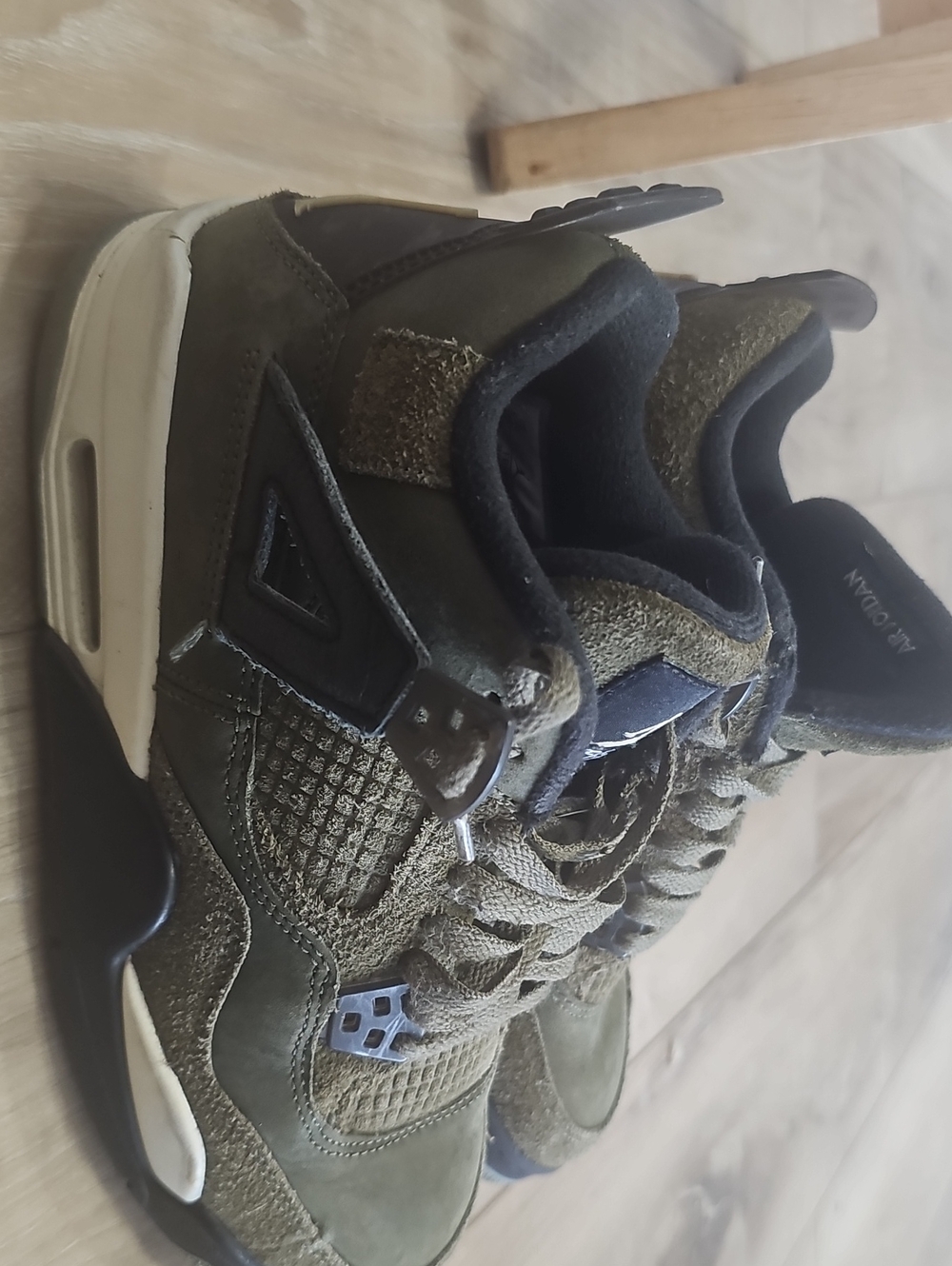 Jordan Kids Olive Green and Black High-Top Sneakers